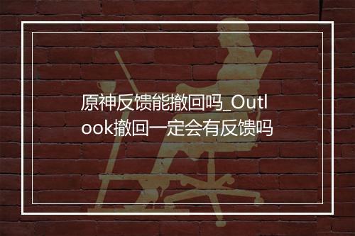 原神反馈能撤回吗_Outlook撤回一定会有反馈吗