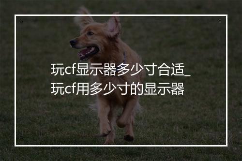 玩cf显示器多少寸合适_玩cf用多少寸的显示器