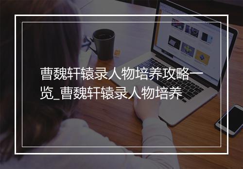 曹魏轩辕录人物培养攻略一览_曹魏轩辕录人物培养