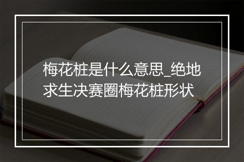 梅花桩是什么意思_绝地求生决赛圈梅花桩形状